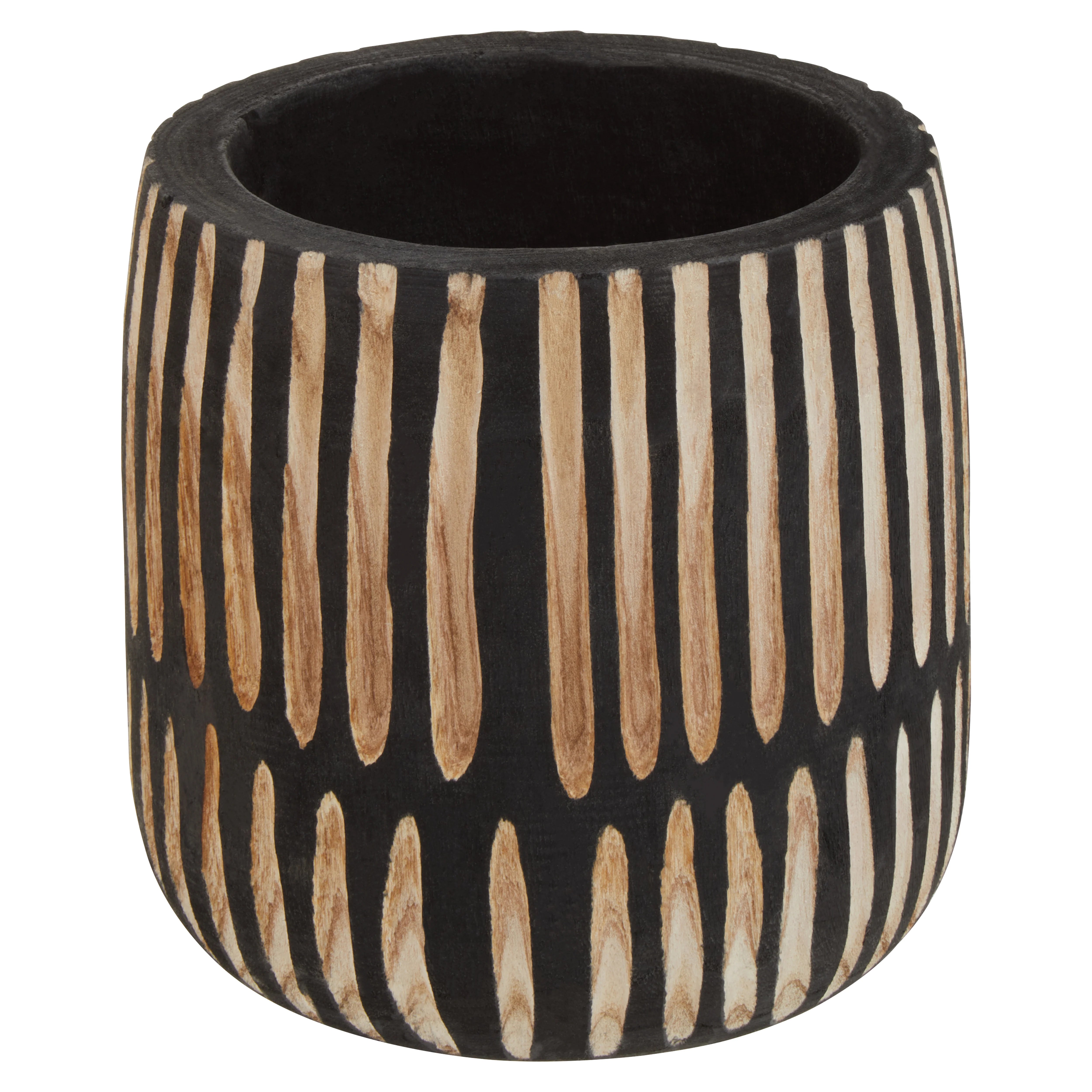 Harmony Engraved Natural & Black Planter | Small